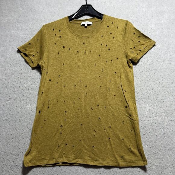 IRO Tops - Iro Distressed Tee T-Shirt Women's Small Army Green Clay Linen Short Sleeve Top